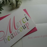 サンキューカード《Merci beaucoup》ピンク