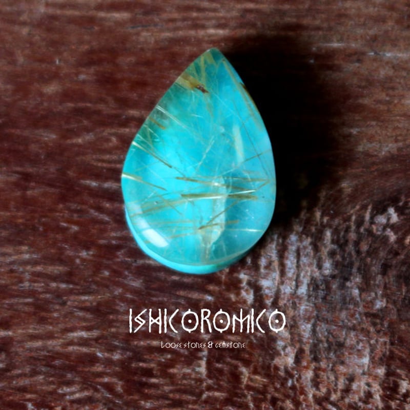 ダブレット・ストーン (ルチルクォーツ×ターコイズ) | 手磨き天然石の