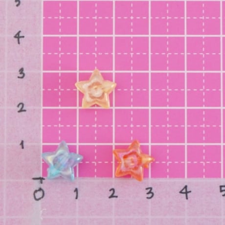 オーロラ クリア 星 ビーズ  30個 ☆ハンドメイド☆パーツ☆素材☆キッズアクセサリー☆かわいい☆ゆめかわいい☆パステル☆ファンシーぷらんたん