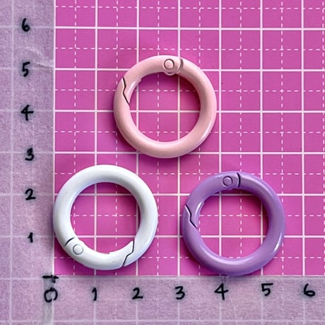 カラビナキーホルダー パステル 25ミリ  ☆ハンドメイド☆パーツ☆資材☆キッズアクセサリー☆かわいい☆ゆめかわいい☆パステル☆