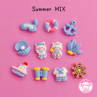 夏ミックス デコパーツ 11個 ☆ ハンドメイド☆デコパーツ☆かわいい☆ワークショップ☆ハンドメイドパーツ☆夏