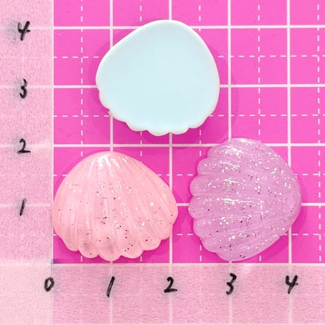 ラメ入り シェル 貝 ミックス 6個 デコパーツ ☆ ハンドメイド☆パーツ☆素材☆キッズアクセサリー☆かわいい☆ゆめかわいい☆パステル☆