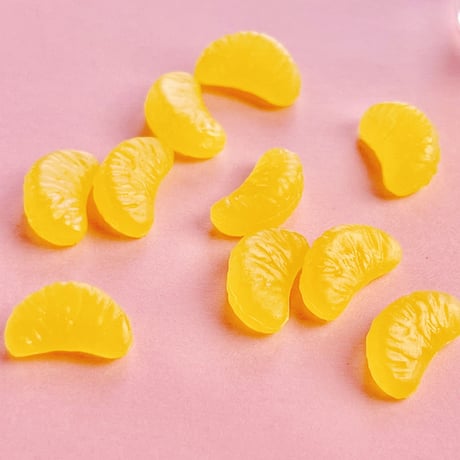 トッピングパーツ みかん 10個 ☆ハンドメイド☆パーツ☆資材☆キッズアクセサリー☆かわいい☆ゆめかわいい☆パステル☆
