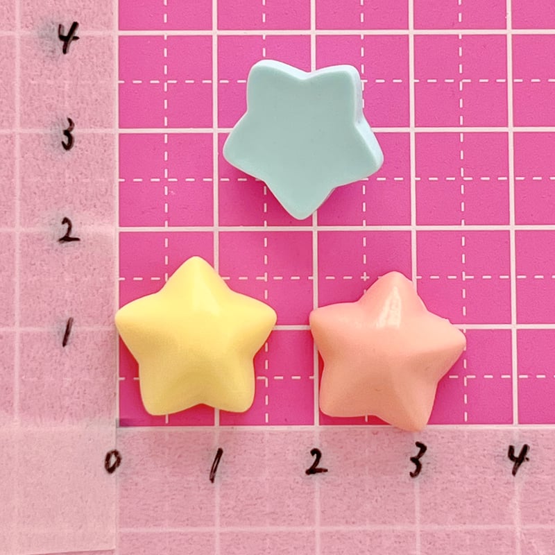 ぷっくり お星さま デコパーツ 6個 ☆ハンドメイド☆パーツ☆素材