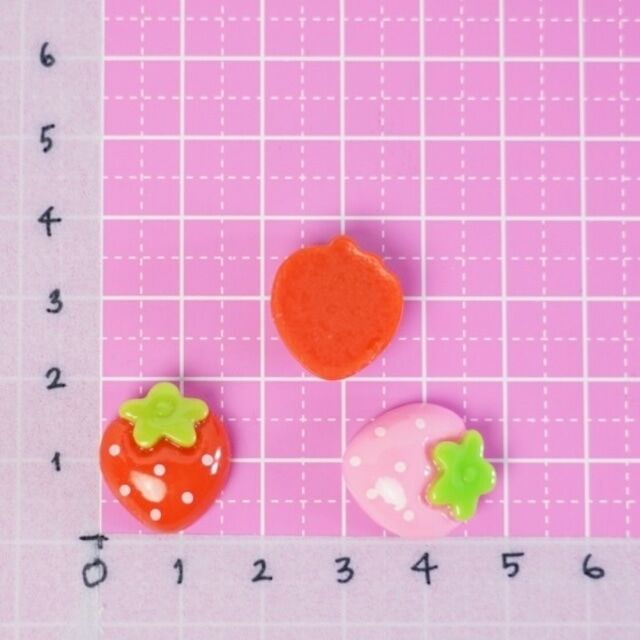 ぷっくりいちご デコパーツ 10個 ☆ハンドメイド☆パーツ☆素材