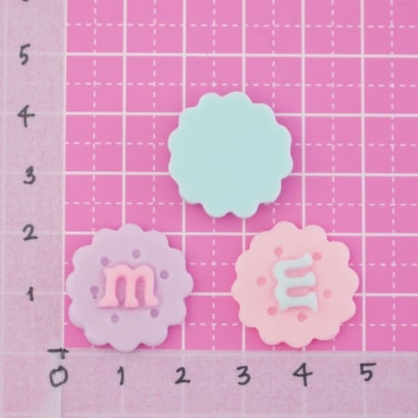 mビスケット デコパーツ 6個☆ハンドメイド☆パーツ☆素材☆キッズアクセサリー☆かわいい☆ゆめかわいい☆パステル