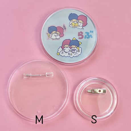 バッジパーツ M 2枚 ☆ハンドメイド☆パーツ☆素材☆キッズアクセサリー☆かわいい☆ゆめかわいい☆パステル