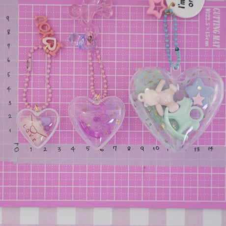 6.5cm カプセルケース ハート  2個 ☆ハンドメイド☆パーツ☆素材☆キッズアクセサリー☆かわいい☆ゆめかわいい☆パステル☆ファンシーぷらんたん