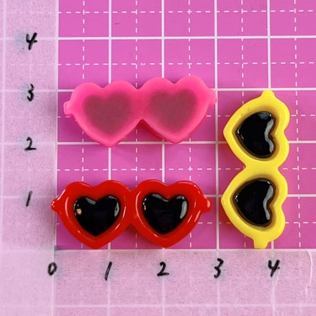 ミニ ハート サングラス デコパーツ 8個☆ハンドメイド☆パーツ☆素材☆キッズアクセサリー☆かわいい☆ゆめかわいい☆パステル