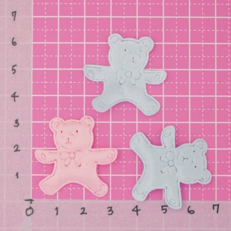 くまさん サテン アップリケ モチーフ 20枚☆ハンドメイド☆パーツ☆素材☆キッズアクセサリー☆かわいい☆ゆめかわいい☆パステル☆