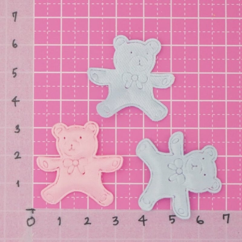 くまさん サテン アップリケ モチーフ 20枚☆ハンドメイド☆パーツ