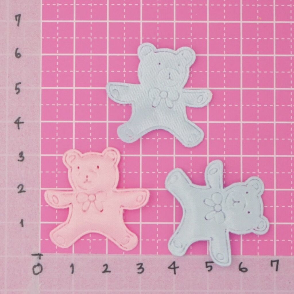 くまさん サテン アップリケ モチーフ 20枚☆ハンドメイド☆パーツ