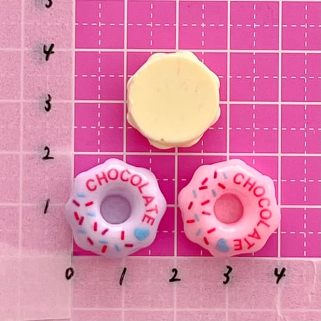 チョコレート ドーナツ デコパーツ 6個☆ハンドメイド☆パーツ☆素材☆キッズアクセサリー☆かわいい☆ゆめかわいい☆パステル☆