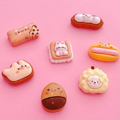 アニマル おやつセット ７個 デコパーツ  チョコレート ☆ ハンドメイド☆ハンドメイドパーツ☆かわいい☆デコ☆デコパーツ ☆ホイップデコ☆ ヘアピン☆ ヘアゴム