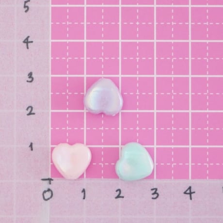 オーロラ ハート ビーズ  30個 ☆ハンドメイド☆パーツ☆素材☆キッズアクセサリー☆かわいい☆ゆめかわいい☆パステル☆ファンシーぷらんたん