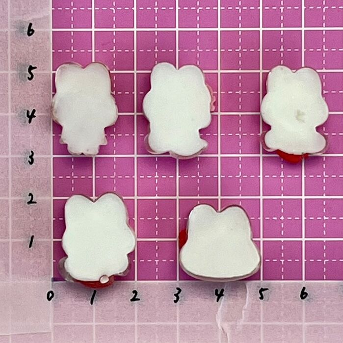クリア いちごうさぎ デコパーツ 5個 ☆ハンドメイド☆パーツ☆素材