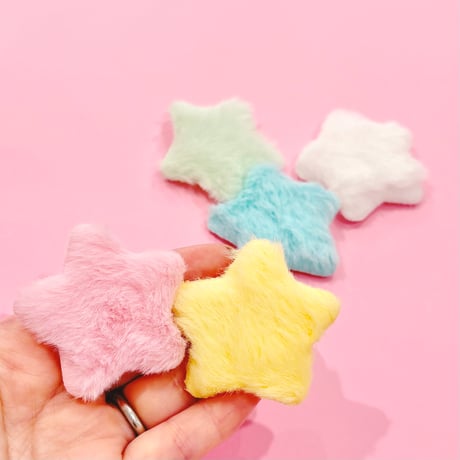 星 モチーフ 5個 ☆ヘアゴム☆ ヘアピン ☆ ハンドメイド☆パーツ☆素材☆キッズアクセサリー☆かわいい☆ゆめかわいい☆パステル☆