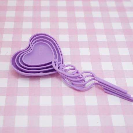 ハートバルーン ケーキトッパー パープル　 4本セット ☆ハンドメイド☆パーツ☆素材☆キッズアクセサリー☆かわいい☆ゆめかわいい☆パステル☆