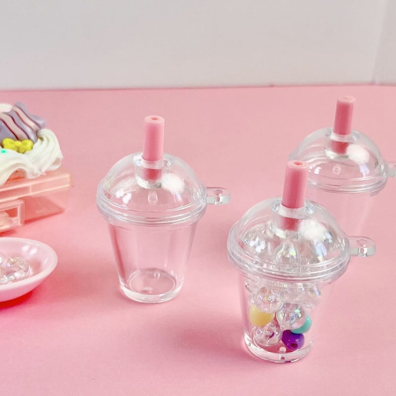 カプセル ドリンクドーム型 チャーム 3個 ☆ハンドメイド☆パーツ 