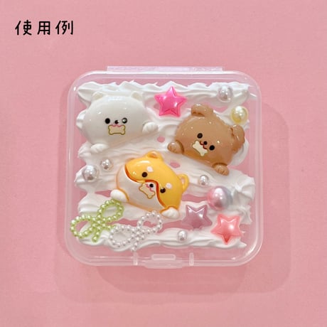 もぐもぐ 犬・ねこ mix デコパーツ 8個 ☆ハンドメイド☆デコパーツ☆素材☆キッズアクセサリー☆かわいい☆ゆめかわいい☆パステル