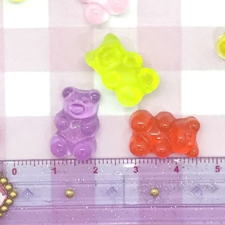 くまさんグミ 20個☆ハンドメイド☆パーツ☆素材☆キッズアクセサリー☆かわいい☆ゆめかわいい☆パステル☆228