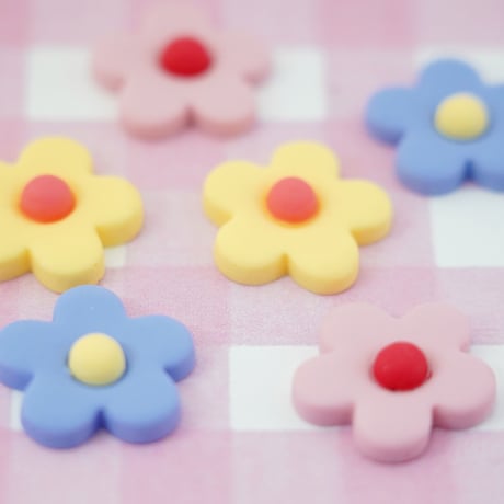 メルヘン フラワー デコパーツ 10個 ☆ハンドメイド☆パーツ☆素材☆キッズアクセサリー☆かわいい☆ゆめかわいい☆パステル