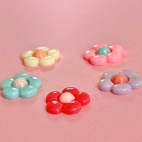 パステル フラワー デコパーツ 10個☆ハンドメイド☆パーツ☆素材☆キッズアクセサリー☆かわいい☆ゆめかわいい☆パステル