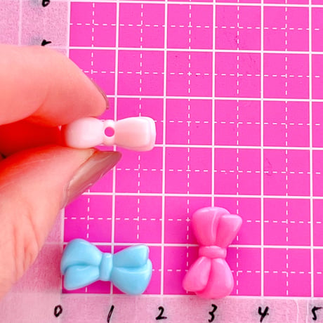 パステル リボンビーズ 30個 ☆ハンドメイド☆パーツ☆素材☆キッズアクセサリー☆かわいい☆ゆめかわいい☆パステル☆ファンシーぷらんたん