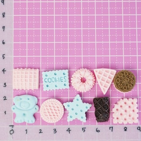 クッキー ミックス デコパーツ 10個 ☆ハンドメイド☆パーツ☆素材☆キッズアクセサリー☆かわいい☆ゆめかわいい☆パステル