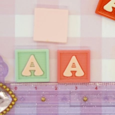 アルファベット ブロック A 10個 ☆ハンドメイド☆パーツ☆素材☆キッズアクセサリー☆かわいい☆ゆめかわいい☆パステル