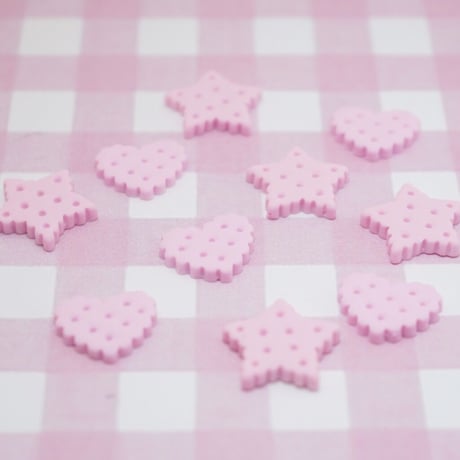 ピンククッキー デコパーツ 10個 ☆ハンドメイド☆パーツ☆素材☆キッズアクセサリー☆かわいい☆ゆめかわいい☆パステル