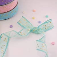 チュールリボン2.5cm幅 4m☆ハンドメイド☆パーツ☆資材☆キッズアクセサリー☆かわいい☆ゆめかわいい☆パステル☆