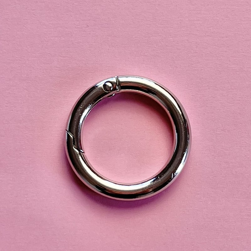 ハンドメイドきな カラビナリングキーホルダー 35ミリ 2個 シルバー ☆ハンドメイド