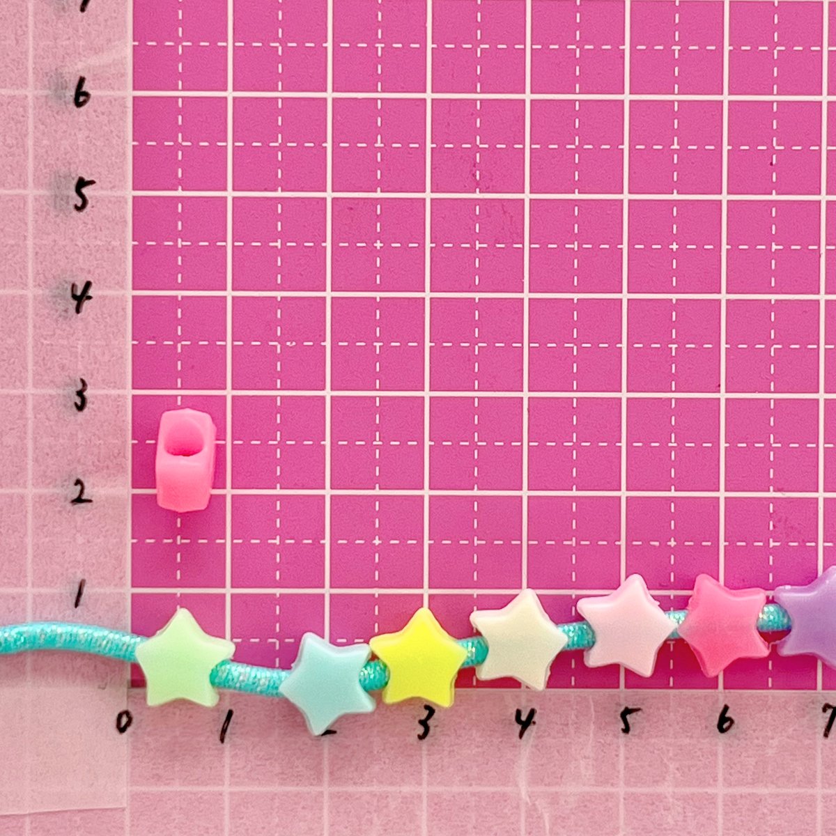 ハンドメイド ブラウン星模様 ヘアゴム