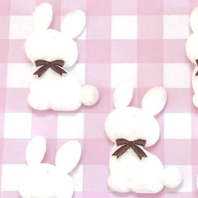 クッションモチーフ うさぎ 白 5枚☆ハンドメイド☆パーツ☆素材