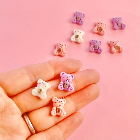 ミニ くまさん ドリンク デコパーツ 10個  ☆ハンドメイド☆パーツ☆資材☆キッズアクセサリー☆かわいい☆ゆめかわいい☆パステル☆