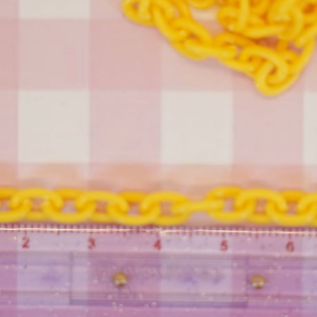 カラフルチェーン イエロー 3本 ☆ハンドメイド☆パーツ☆素材☆キッズアクセサリー☆かわいい☆ゆめかわいい☆パステル☆ファンシーぷらんたん