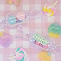 カプセルケース キャンディ 5個  ☆ハンドメイド☆パーツ☆素材☆キッズアクセサリー☆かわいい☆ゆめかわいい☆パステル☆ファンシーぷらんたん