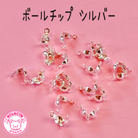 ボールチップ 4mm シルバー アクセサリー金具 基礎金具 ☆ハンドメイド☆パーツ☆素材☆キッズアクセサリー☆かわいい☆ゆめかわいい☆パステル☆