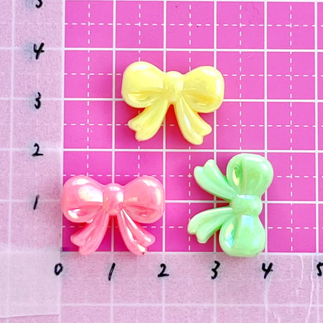 オーロラ リボン ビーズ ヘアゴム 30個☆ハンドメイド☆パーツ☆素材☆キッズアクセサリー☆かわいい☆ゆめかわいい☆パステル ☆