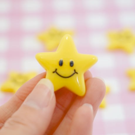 BIC 星 スマイル デコパーツ 6個 ☆ハンドメイド☆パーツ☆素材☆キッズアクセサリー☆かわいい☆ゆめかわいい☆パステル
