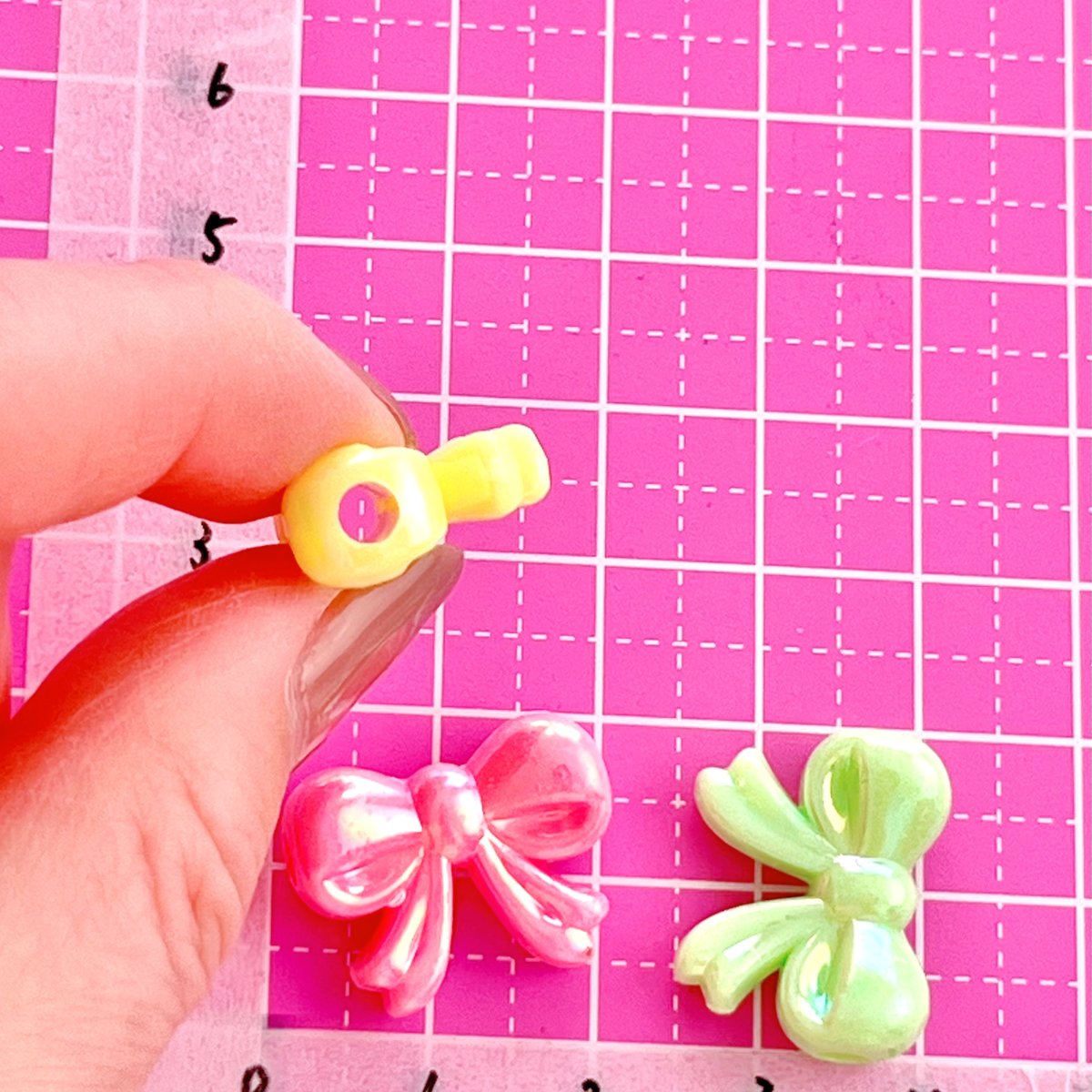 オーロラ リボン ビーズ ヘアゴム 30個☆ハンドメイド☆パーツ☆素材