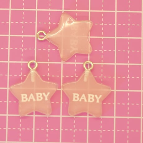 BABY星 チャーム  4個☆ハンドメイド☆パーツ☆素材☆キッズアクセサリー☆かわいい☆ゆめかわいい☆パステル☆