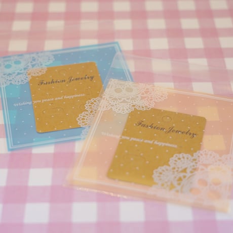 SALE レース ドット ブルー ラッピング袋 100枚 ☆ハンドメイド☆パーツ☆素材☆キッズアクセサリー☆かわいい☆ゆめかわいい☆パステル