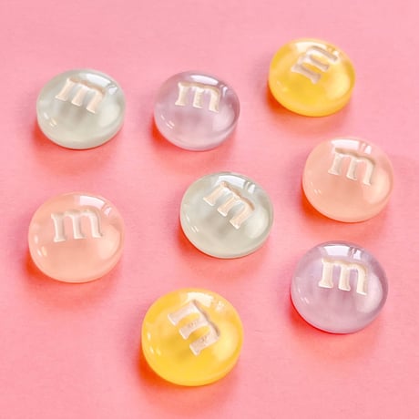 クリア mチョコ デコパーツ 8個  ☆ハンドメイド☆パーツ☆資材☆キッズアクセサリー☆かわいい☆ゆめかわいい☆パステル☆
