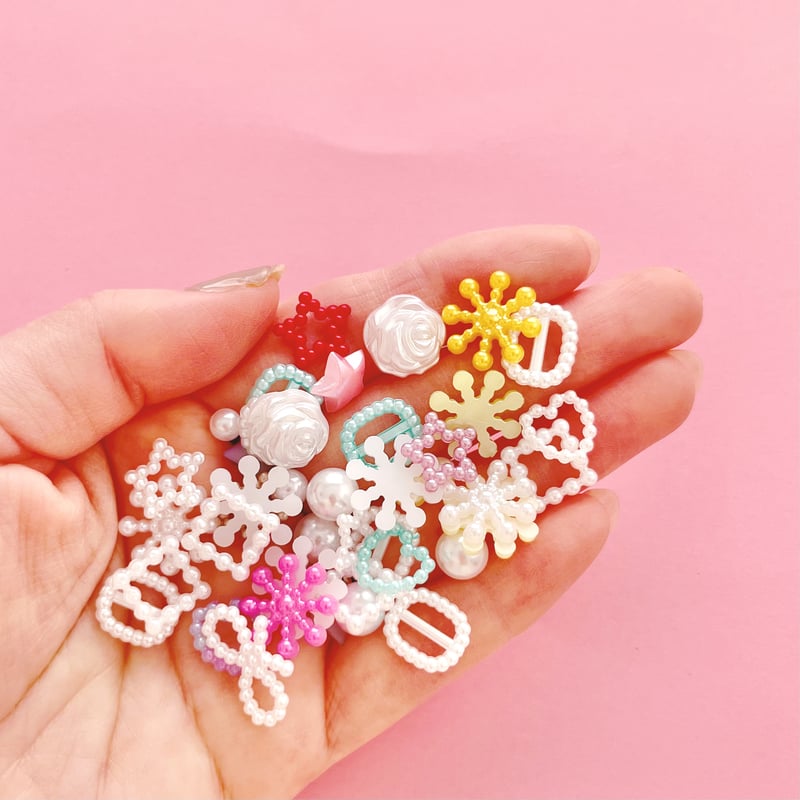 超お得❣️激レアパーツ　ハンドメイド素材　デコレーションパーツ　まとめ売り デコ用 パールMIX 10グラム 封入パーツ レジン シャカシャカ