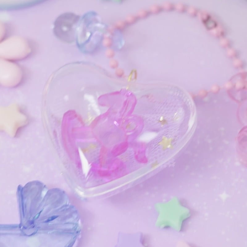 ハンドメイドカバー 4cm カプセルケース ハート 5個 ☆ハンドメイド☆パーツ☆素材☆キッズ