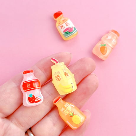 ドリンク デコパーツ 5個 ☆ハンドメイド☆デコパーツ☆素材☆キッズアクセサリー☆かわいい☆ゆめかわいい☆パステル