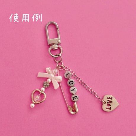 ミニ パール 細リボン結び ビーズ  10個  ☆ハンドメイド☆パーツ☆素材☆ビーズ☆かわいい☆ビーズキーホルダー☆ビーズアクセサリー