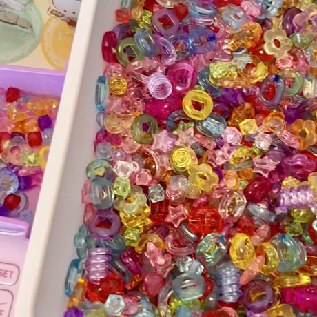 お得！クリア  ビーズ MIX 50g ☆ハンドメイド☆パーツ☆素材☆キッズアクセサリー☆かわいい☆ゆめかわいい☆パステル☆ファンシーぷらんたん